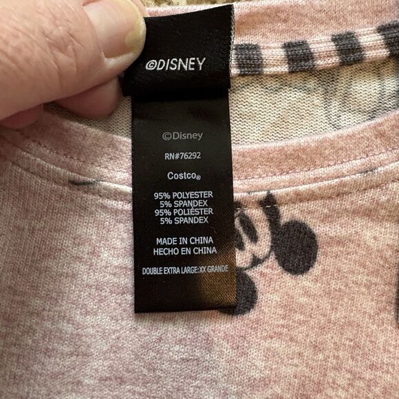 Disney 2 Piece Cozy Pajama Set Lounge Pants Mickey Minnie Pink Ladies 2XL‎ NWT - Picture 6 of 9